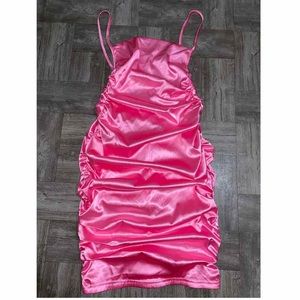 Fashion Nova sweater than candy satin midi dress